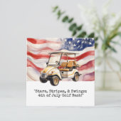 Golfkar 4 juli Onafhankelijkheidsdag Kaart (Staand voorkant)