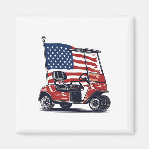 Golfkar Amerikaanse vlag 4 juli Sport Patrioti Magneet