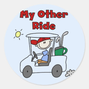 Golfkar Andere Rijdingen T-shirts en Cadeaus Ronde Sticker