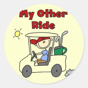 Golfkar Andere Rijdingen T-shirts en Cadeaus Ronde Sticker
