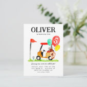 Golfkar Ball Bag Balloon Kinder Golfer Verjaardag Briefkaart (Staand voorkant)