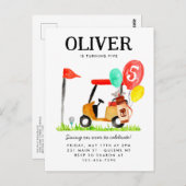 Golfkar Ball Bag Balloon Kinder Golfer Verjaardag Briefkaart (Voorkant / Achterkant)