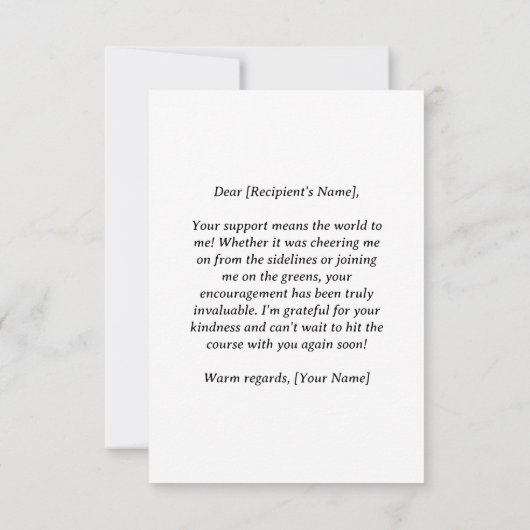 Golfkar bedankkaart voor golfer (Achterkant)