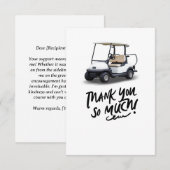 Golfkar bedankkaart voor golfer (Voorkant / Achterkant)