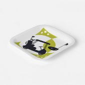 Golfkar, clubs, & greens papieren bordje (Gebogen)