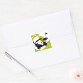 Golfkar, clubs, & greens vierkante sticker (Envelop)