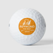 Golfkar - "DE BESTE" Oranje Merk  Golfballen (Voorkant)