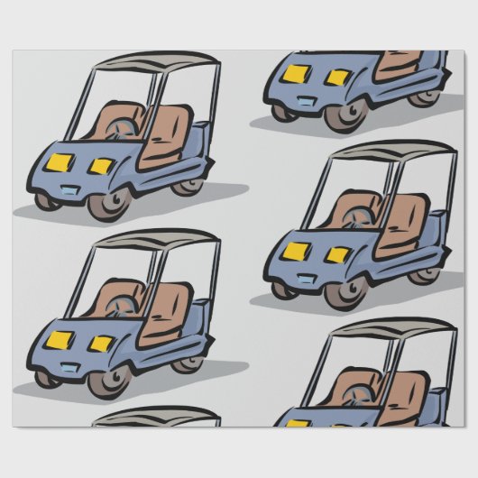 Golfkar Fun Sport Voertuig Cadeaupapier (Vlak)