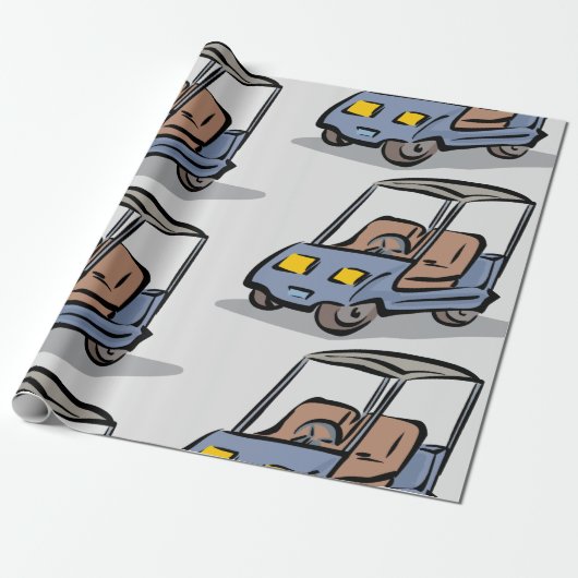 Golfkar Fun Sport Voertuig Cadeaupapier (Uitgerold)