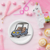 Golfkar Fun Sport Voertuig Papieren Bordje (Feest)