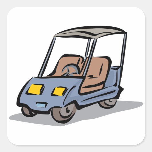 Golfkar Fun Sport Voertuig Vierkante Sticker (Voorkant)