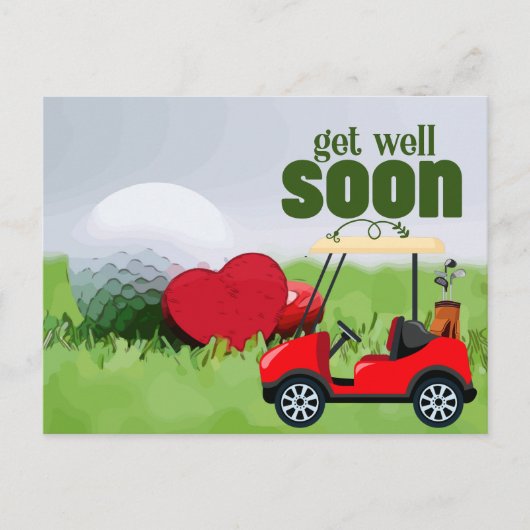 Golfkar Get Well Binnenkort voor Golfer Kaart (Voorkant)
