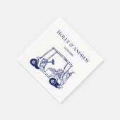 Golfkar Golf Bag Golfclubs Trouwen DIY Kleuren Servet (Hoek)