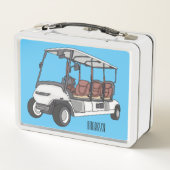 Golfkar / golfbuggy cartoon illustratie (Achterkant)