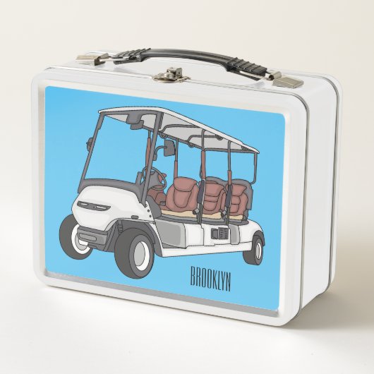 Golfkar / golfbuggy cartoon illustratie (Voorkant)