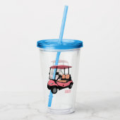 Golfkar / golfbuggy cartoon illustratie acryl drinkbeker (Achterkant)