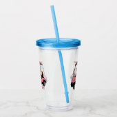 Golfkar / golfbuggy cartoon illustratie acryl drinkbeker (Links)