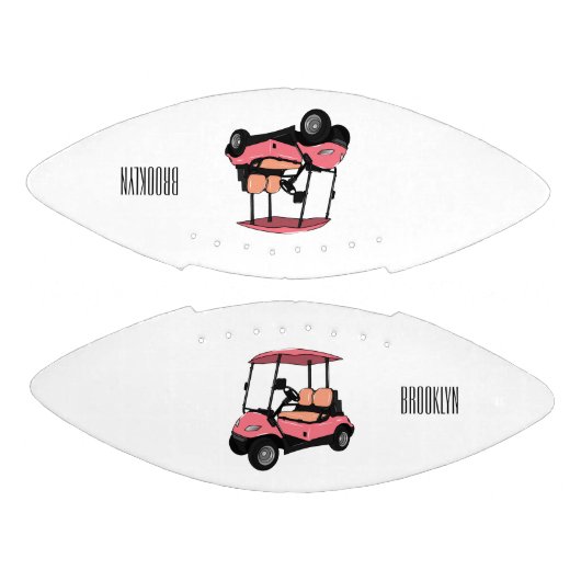 Golfkar / golfbuggy cartoon illustratie american football (Panelen)