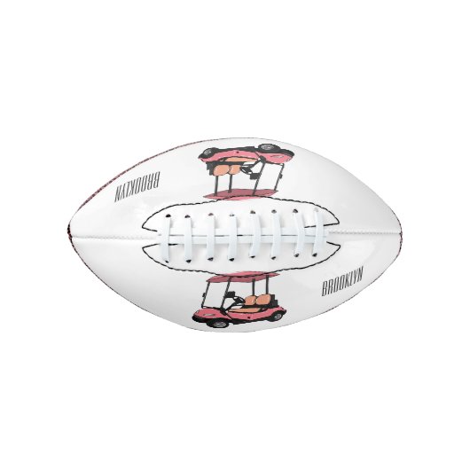 Golfkar / golfbuggy cartoon illustratie american football (Voorkant)