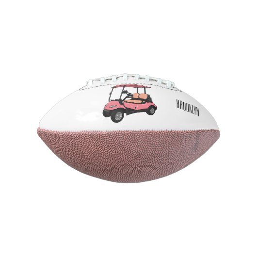 Golfkar / golfbuggy cartoon illustratie american football (Gedraaid 90)