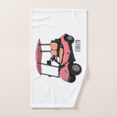 Golfkar / golfbuggy cartoon illustratie bad handdoek (Handdoek)