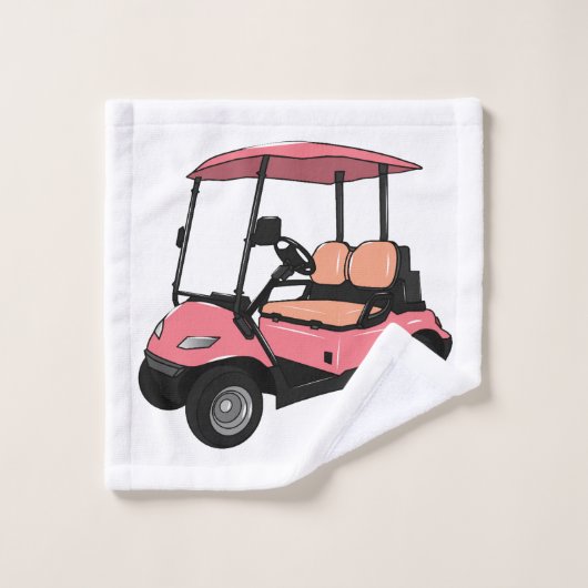 Golfkar / golfbuggy cartoon illustratie bad handdoek (Wasdoekje)