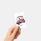 Golfkar / golfbuggy cartoon illustratie badge (Handheld)