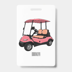 Golfkar / golfbuggy cartoon illustratie badge