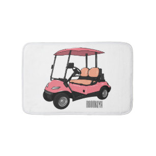 Golfkar / golfbuggy cartoon illustratie badmat