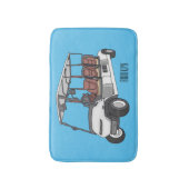 Golfkar / golfbuggy cartoon illustratie badmat (Voorkant Verticaal)