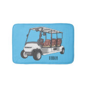 Golfkar / golfbuggy cartoon illustratie badmat (Voorkant)