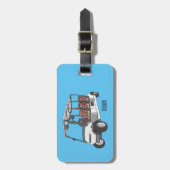 Golfkar / golfbuggy cartoon illustratie bagagelabel (Voorkant verticaal)