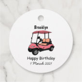 Golfkar / golfbuggy cartoon illustratie bedankjes labels (Achterkant)
