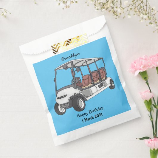 Golfkar / golfbuggy cartoon illustratie bedankzakje (Gezegeld)