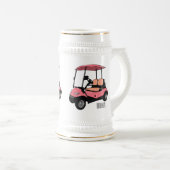 Golfkar / golfbuggy cartoon illustratie bierpul (Voorkant rechts)