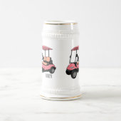 Golfkar / golfbuggy cartoon illustratie bierpul (Center)