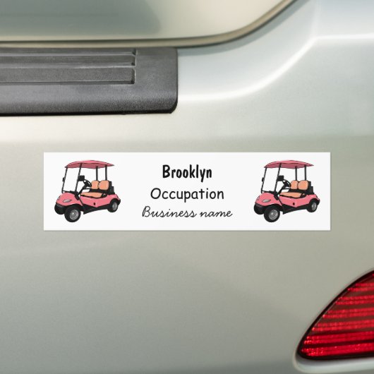 Golfkar / golfbuggy cartoon illustratie bumpersticker (Op auto)