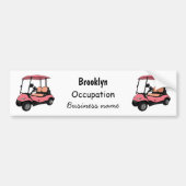 Golfkar / golfbuggy cartoon illustratie bumpersticker (Voorkant)
