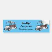 Golfkar / golfbuggy cartoon illustratie bumpersticker (Voorkant)