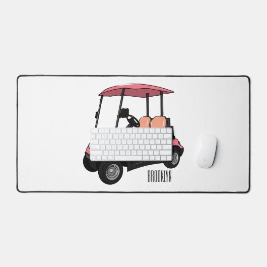 Golfkar / golfbuggy cartoon illustratie bureaumat (Keyboard & Muis)