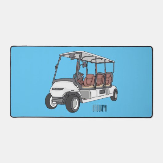 Golfkar / golfbuggy cartoon illustratie bureaumat (Voorkant)