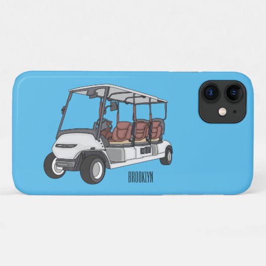 Golfkar / golfbuggy cartoon illustratie Case-Mate iPhone case (Achterkant (horizontaal))
