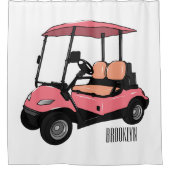 Golfkar / golfbuggy cartoon illustratie douchegordijn (Voorkant)