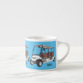Golfkar / golfbuggy cartoon illustratie espresso kop (Rechts)
