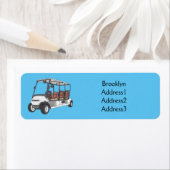 Golfkar / golfbuggy cartoon illustratie etiket (Insitu)