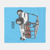 Golfkar / golfbuggy cartoon illustratie fleece deken (Voorkant (Horizontaal))
