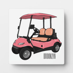 Golfkar / golfbuggy cartoon illustratie fotoplaat