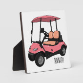 Golfkar / golfbuggy cartoon illustratie fotoplaat (Voorkant)