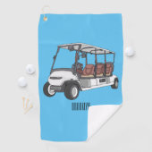 Golfkar / golfbuggy cartoon illustratie golfhanddoek (Insitu)