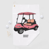 Golfkar / golfbuggy cartoon illustratie golfhanddoek (Insitu)